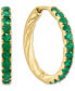 ფოტო #1 პროდუქტის EFFY® Emerald Small Hoop Earrings (7/8 ct. t.w.) in Gold-Plated Sterling Silver, 0.5" (Also available in Sapphire and Ruby)