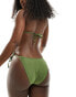 New Look basic moulded triangle bikini top in khaki