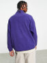 Фото #2 товара ASOS DESIGN oversized polar fleece half zip sweatshirt in navy with city embroidery