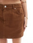 Фото #3 товара ASOS DESIGN denim mini skirt in brown