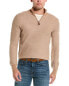 Фото #1 товара Bruno Magli Pique Wool 1/4-Zip Mock Sweater Men's