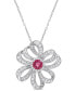 ფოტო #1 პროდუქტის Gemstone Flower Necklace in Sterling Silver