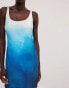 NA-KD open back mini dress in blue watercolour ombre