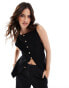 Фото #1 товара ASOS DESIGN knitted slash neck waistcoat in black