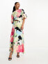 Фото #1 товара ASOS EDITION blouson sleeve cut out midi dress in oversized floral print