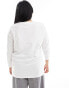 ONLY Curve boxy long sleeve t-shirt in white