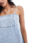 ASOS DESIGN denim cami mini dress in bleach wash Синий, 32 - фото #2