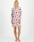 Women's Poinsettia-Print Long-Sleeve Sleep Shirt, Created for Macy's