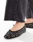 Mango studded ballet pump in black