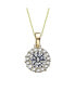 Фото #1 товара Classic Sterling Silver with Round Cubic Zirconias Halo Necklace