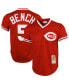 Фото #1 товара Men's Johnny Bench Red Cincinnati Reds Cooperstown Collection Big and Tall Mesh Batting Practice Jersey