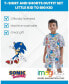 Фото #2 товара Boys Sonic the Hedgehog Tails Knuckles French Terry T-Shirt and Bike Shorts Outfit Set to