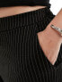 Vila Curve wide leg pinstripe trousers in black