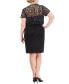 Plus Size 3D Flower Jacket & Sheath Dress