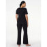 Фото #3 товара Joyspun Maternity Short Sleeve Wrap Top and Pants Pajama Set Women's S/M Black