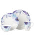 Фото #1 товара Indigo Watercolor Floral Porcelain 4-Pc. Place Setting, Created for Macy's