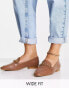 ASOS DESIGN Wide Fit Mingle chain loafers in tan