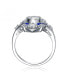 Sterling Silver Baguette and Round Cubic Zirconia Modern Ring