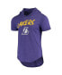 Фото #3 товара Men's Lebron James Heathered Purple Los Angeles Lakers Hoodie Tri-Blend T-shirt