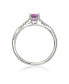 Фото #3 товара Pink Sapphire & Lab-Grown White Sapphire Crossover Twist Engagement Ring in Sterling Silver by Suzy Levian