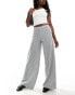 Фото #1 товара ASOS DESIGN textured wide leg pull on trousers in grey stripe