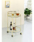 Фото #7 товара Chrissy 31" 2-Tier Round Glass Serving Cart