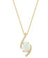 Фото #1 товара Macy's opal (1 ct. t.w.) & Diamond (1/20 ct. t.w.) Swirl 18" Pendant Necklace in 14k Gold