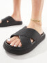 Фото #1 товара ASOS DESIGN Forever cross-strap chunky sliders in black