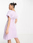 Фото #6 товара Closet London Petite wrap front pleated mini dress in lavender