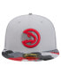 Фото #2 товара Men's Gray Atlanta Hawks Active Color Camo Visor 59FIFTY Fitted Hat