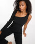 Forever New one sleeve cut-out jumpsuit in black