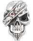 ფოტო #1 პროდუქტის Men's Black Cubic Zirconia & Red Enamel Pirate Skull Ring in Stainless Steel