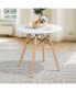Фото #6 товара Round Modern Dining Table with Solid Wooden Leg-White