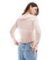 Фото #4 товара Bershka sheer frill detail top in pale pink