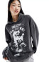 Фото #2 товара ASOS DESIGN oversized hoodie with indie band graphic in black