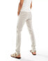 Фото #3 товара ASOS DESIGN smart skinny fit linen blend trousers in stone