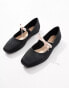 Glamorous Wide Fit bow ballet flats in black and cream