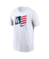 Фото #2 товара Men's White Los Angeles Dodgers Americana Flag T-shirt