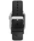 ფოტო #3 პროდუქტის Men's Black Premium Leather Band Compatible with 42mm, 44mm, 45mm, Ultra, Ultra2 Apple Watch