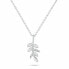 Фото #1 товара Charming silver necklace Leafs with zircons NCL180W