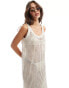 YAS crochet maxi dress in cream - CREAM