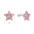 Silver earrings Stars with crystals Preciosa 31312.3 light rose
