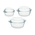 Saucepans 3 Pieces Transparent Borosilicate Glass