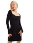 Фото #1 товара Monki long sleeve mini dress with lace details in black