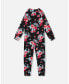 ფოტო #2 პროდუქტის Baby Girls Baby One Piece Thermal Underwear Black Printed Roses