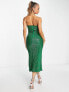 Фото #3 товара Vesper sequin cami strap midi dress in green