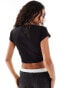 Calvin Klein Jeans rib baby tee in black