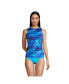Фото #6 товара Women's D-Cup Chlorine Resistant High Neck UPF 50 Modest Tankini Swimsuit Top
