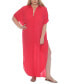 Фото #1 товара Plus Size Button-Front Cover-Up Maxi Dress