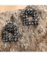 Women's Black Stone Drop Earrings